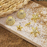 Deniz Yıldızı İstiridye 6 parça Küpe Seti