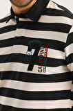 ALEXANDERGARDI POLO YAKA NAKIŞ APLİKELİ ÇİZGİLİ REGULAR FİT SWEATSHIRT (WK25214)