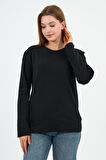 BİSİKLET YAKA BASİC LİKRALI SWEATSHIRT (WK25512-WN)
