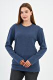 Bisiklet Yaka Likralı Uzun Kollu Kaşkorse Sweatshirt (WK25588)