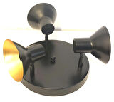 WIND LIGHTING BETA 3LÜ YUVARLAK  SPOT, SİYAH/GOLD 3xE14 