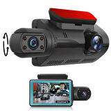 Wodimark A68 Full HD 1080P Araç Kamerası | Çift Lens, 360° Döner Gövde, Gece Görüşü, G-Sensörlü Dashcam