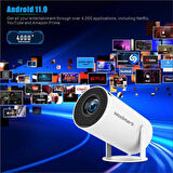 Wodimark Taşınabilir 130" inç Yansıtma Sinema Projeksiyon Cihazı Ev Sineması Dahili Android 11.0, Bluetooth HY300