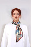 Walkenzo Geometrik At Desenli Modern Tasarım Kadın Kravat Fular