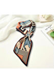 Walkenzo Geometrik At Desenli Modern Tasarım Kadın Kravat Fular
