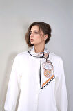 Walkenzo Zincir Desenli Modern Tasarım Kadın Kravat Fular