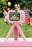 Wodimark Dijital Fotoğraf Makinesi Çocuk Mini 1080p Hd Kamera Selfie Tripotlu Video Kayıt Çocuk Kamerası Eğitici