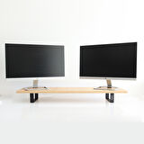 Hansdo Dual Monitör Standı - İkili Monitör Standı - Monitör Yükseltici - MDF Lam - Safir Meşe - WMS2