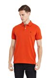 Polo Yaka Pamuklu Erkek T-shirt Kiremit-M