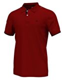 Polo Yaka Pamuklu Erkek T-shirt Bordo-L
