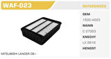Winkel WAF-023 Hava Filtresi 4007 2.2 HDI C-Crosser 07-2.2 HDI ASX 11-Lancer 08-Outlander 07-2.0 DID Kolı: 20 Ad FN5211