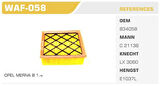 Winkel WAF-058 Hava Filtresi Meriva 10-1.3 CDTI Kolı: 40 Ad 
