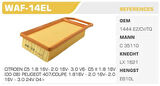 Winkel WAF-14EL Hava Filtresi 407 C5 C6 1.8 16V 2.0 2.2 3.0 V6 3.0 16V Kolı: 20 Ad FN4019