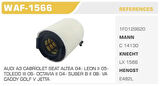 Winkel WAF-1566 Hava Filtresi Golf V Jetta III Passat Caddy III A3 Altea Octavia 2.0 TDI 1.6 BSE Bgu Kolı: 21 Ad FN0210