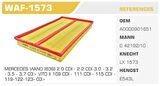 Winkel WAF-1573 Hava Filtresi Viano W639 03-Vito W639 03-Kolı: 28 Ad FN0208