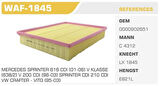 Winkel WAF-1845 Hava Filtresi Crafter 11-06 Sprinter 2.0 TDI 2.5 TDI Bjk Cktb C-Ckuc Kolı: 18 Ad FN0037