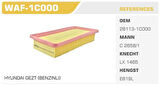 Winkel WAF-1C000 Hava Filtresi Getz 02-10 1.3 1.5 Kolı: 54 Ad FN0057