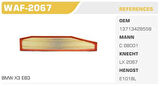 Winkel WAF-2067 Hava Filtresi BMW X3 04-1.8D 2.0D Kolı: 20 Ad 