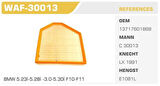 Winkel WAF-30013 Hava Filtresi BMW X3 11-BMW X4 14-2.0I 2.8I Kolı: 20 Ad 