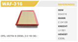 Winkel WAF-316 Hava Filtresi Vectra B 2.0D Kolı: 30 Ad FN4308