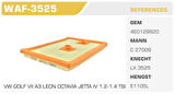 Winkel WAF-3525 Hava Filtresi Golf VI VII A3 12-Ibiza Leon 12-1.2 TFSI 1.4 TFSI Kolı: 40 Ad FN4724