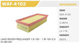 Winkel WAF-4103 Hava Filtresi 400 Freelander 1.8 2.0Dı Kolı: 20 Ad FN6003
