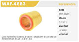 Winkel WAF-4683 Hava Filtresi Range Rover 3.5 V8 Kolı: 20 Ad FN6001