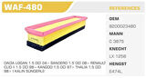 Winkel WAF-480 Hava Filtresi Clio II Thalia Kangoo Megane Logan Sandero Almera 1.5 DCI Süngerli Kolı: 56 Ad FN0102
