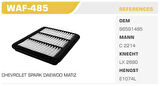 Winkel WAF-485 Hava Filtresi Spark 05-10 0.8 52Hp Kolı: 20 Ad 