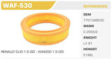 Winkel WAF-530 Hava Filtresi Renault 9 1.4 Kolı: 40 Ad FN0099