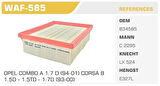 Winkel WAF-585 Hava Filtresi Corsa B 93-Combo 1.7D Kolı: 40 Ad FN4316