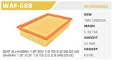 Winkel WAF-688 Hava Filtresi Sharan Alhambra Galaxy 1.8T 20V Kolı: 20 Ad FN4735