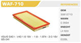 Winkel WAF-710 Hava Filtresi Carisma 96-06 Carisma 00-06 S40 S40 I V40 Cherokee 1.8 1.6 Kolı: 39 Ad FN5213