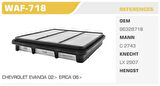 Winkel WAF-718 Hava Filtresi Epica 06-Evanda 05-2.0 Kolı: 20 Ad FN5110