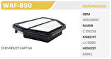 Winkel WAF-890 Hava Filtresi Antara 07-Captiva 07-2.0 CDTI 2.4 Kolı: 40 Ad 