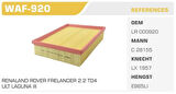 Winkel WAF-920 Hava Filtresi Freelander II 06-2.2Td4 Kolı: 20 Ad 