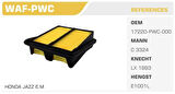 Winkel WAF-PWC Hava Filtresi Jazz 02-05 1.2 Dsı 78Hp Kolı: 40 Ad FN3510