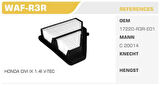 Winkel WAF-R3R Hava Filtresi Civic IX 12-1.4L VTEC Kolı: 20 Ad 