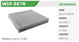 Winkel WCF-567R Polen Filtresi Clio IV Captur Logan II Sandero II Kolı: 60 Ad FN7009