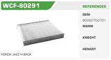Winkel WCF-80291 Polen Filtresi Civic 02-06 CRV Kolı: 64 Ad FN7802