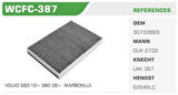 Winkel WCFC-387 Polen Filtresi S60 S80 II S80 10-Freelander Range Rover Kolı: 20 Ad FN8605