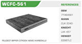 Winkel WCFC-561 Polen Filtresi Linea 07- Doblo 10-Fiorino 08-Bipper Nemo Karbonlu Kolı: 90 Ad FN0084