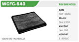 Winkel WCFC-640 Polen Filtresi S40 95-V40 95-Karbonlu Kolı: 68 Ad 