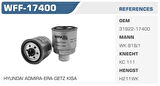 Winkel WFF-17400 Mazot Filtresi Accent Admire Getz Matrix 1.5 CRDI Kısa Tip Kolı: 24 Ad FN0124