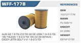 Winkel WFF-177B Mazot Filtresi Golf V 03-Jetta III 05-Caddy III 04-Touran 03-A3 Octavia 04-1.9 TDI 2.0 TDI Kolı: 50 Ad 