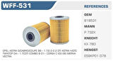 Winkel WFF-531 Mazot Filtresi Astra G H Astra F G Vectra B C Corsa C Combo B C 1.7 CDTI Y17Dt 2.0 DTI 16V Y20DTH Kolı: 24 Ad FN2169
