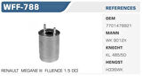 Winkel WFF-788 Mazot Filtresi Megane III 09-Grand Scenic III 09-Fluence 10-1.5 DCI Kolı: 50 Ad FN0170