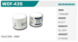 Winkel WOF-435 Yağ Filtresi Murat 124 Murat 131 EDKS Murat 131 Doğan 1.6Le Favorit S40 S70 V40 V70 Kolı: 24 Ad MRMOEM-1085553