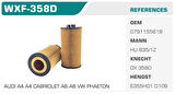 Winkel WXF-358D Yağ Filtresi A4 A6 A8 S4 S4Quattro 4.2 V8 40V Kolı: 50 Ad 