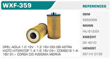 Winkel WXF-359 Yağ Filtresi Astra H Astra J Vectra C Insignia Corsa C D Cruze 1.2 1.4 1.6 1.8 1.0 Kolı: 50 Ad FN0160